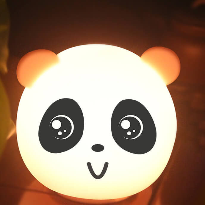 Lampe de table LED en silicone colorée avec animal de dessin animé 