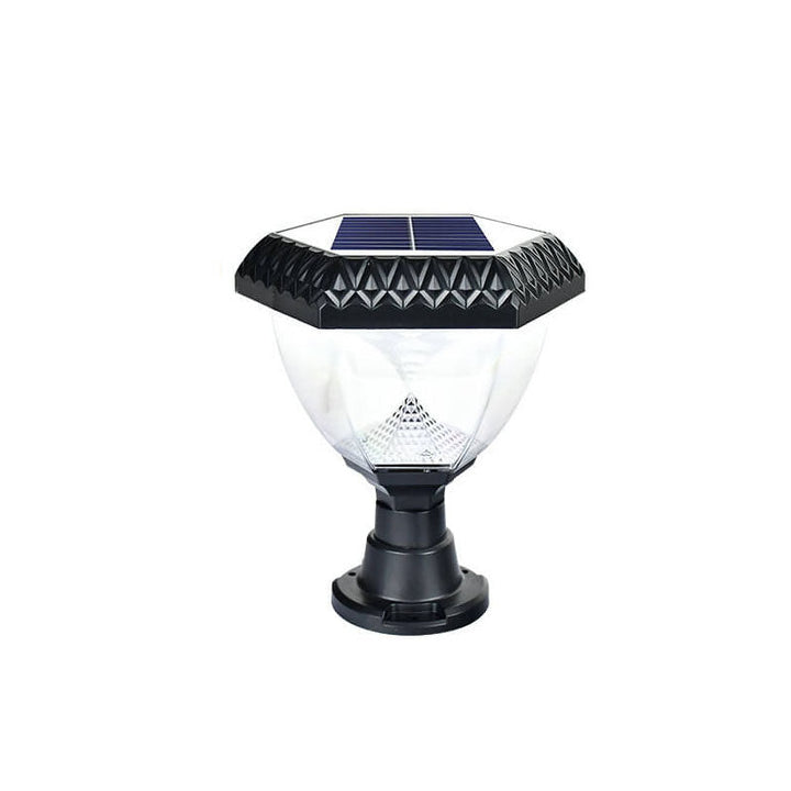 Luz de Cabeza de Poste LED de Acrílico ABS Redonda Triangular Cuadrilátera Hexagonal Solar de Simplicidad Moderna para Jardín 
