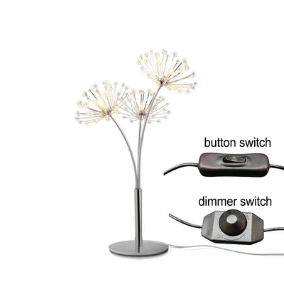 Nordic Creative Dandelion Crystal Bead Iron  3-Light Table Lamp