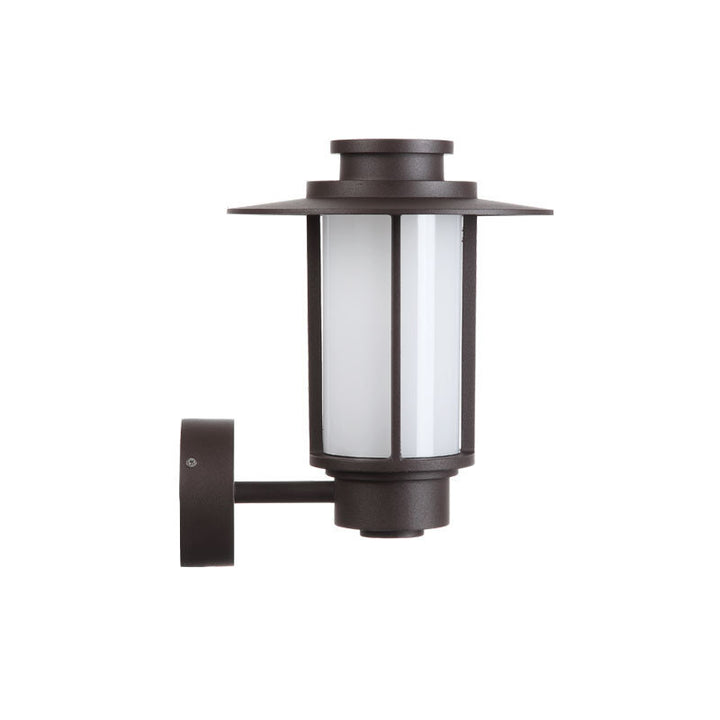 Modern Minimalist Waterproof Coffee Cylinder Lantern 1-Light Patio Landscape Light For Outdoor