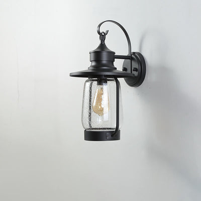 Vintage Industrial Bubble Glass 1-Light Outdoor Wasserdichte Patio Wandleuchte Lampe