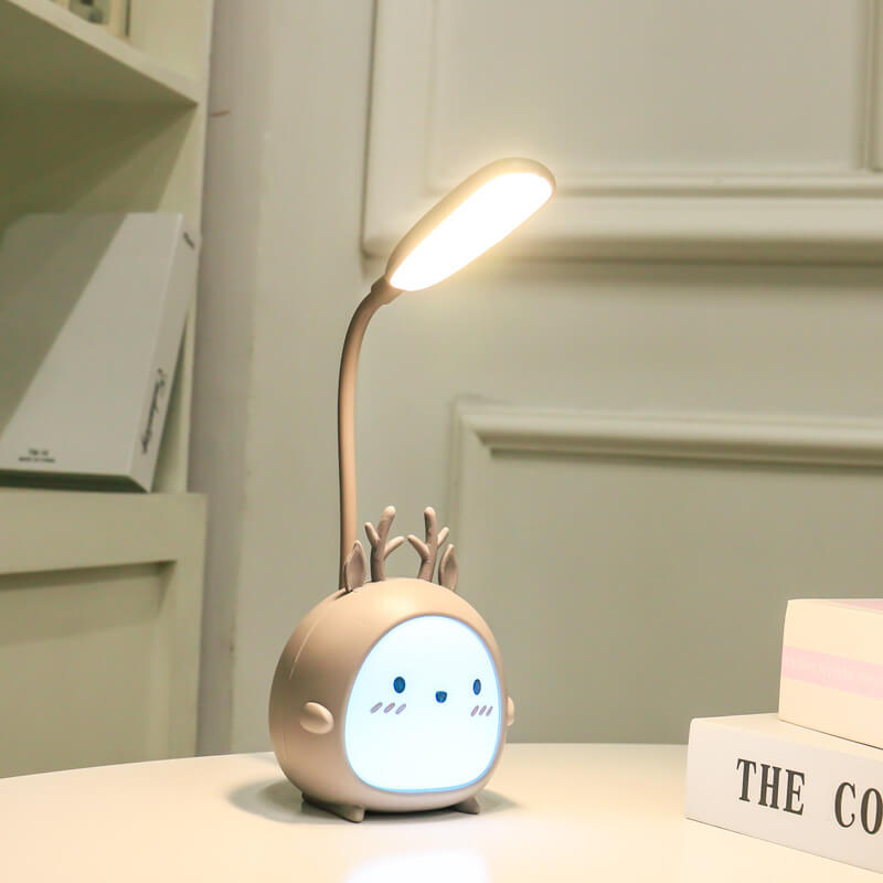 Kreativer Karikatur-Tierstudent USB, der faltbare LED-Tischlampe auflädt 