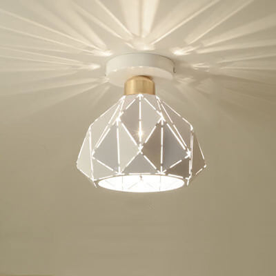 Modern Creative Diamond Dome 1-Light Macaron Semi-Flush Mount Ceiling Light