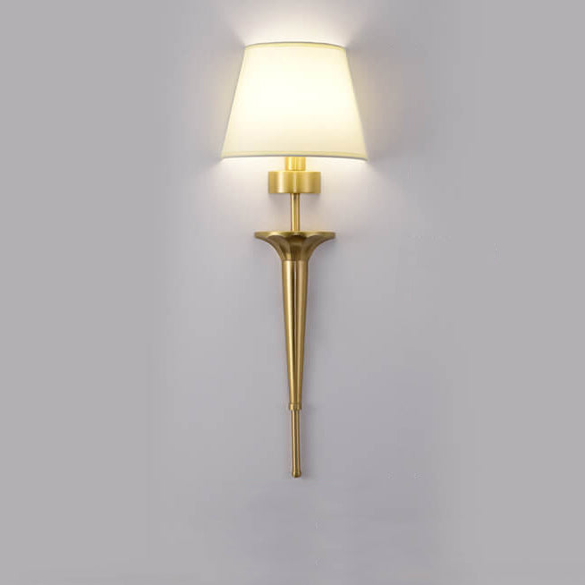 Luxusstoffschirm Messingbasis 1-Licht Wandleuchte 