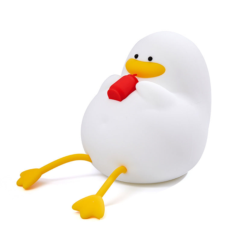 Lampe de table LED Creative Cartoon Silicone Canard Pat Veilleuse 