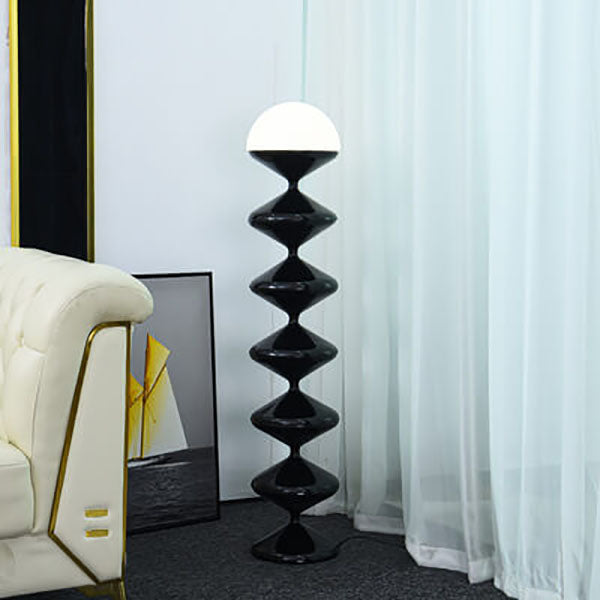 1-flammige Steh-Stehlampe im nordischen Creme-Kürbis-Design