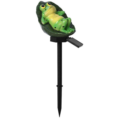 Solar Resin Frog LED Outdoor Waterproof Patio Decorative Ground Plug Landscape Light