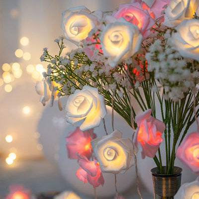 Modern Creative Rose Holiday Decoration PV Bubble Mu LED String Lights