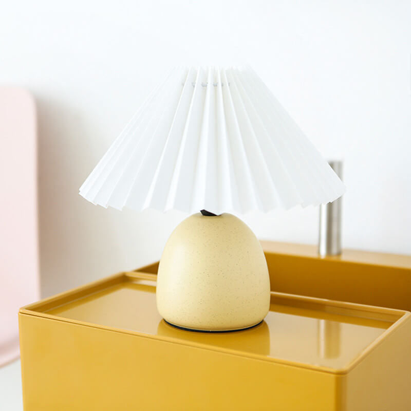 Japanische minimalistische 1-flammige Tischlampe aus Stoffkeramik 