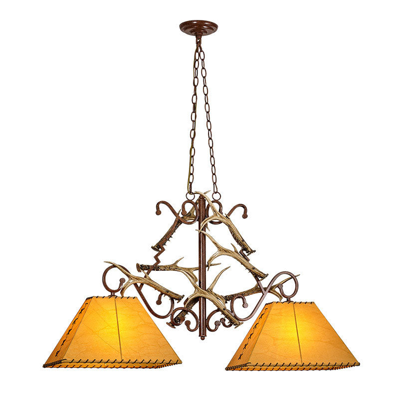 Modern Retro Resin Iron 2-Light Chandelier