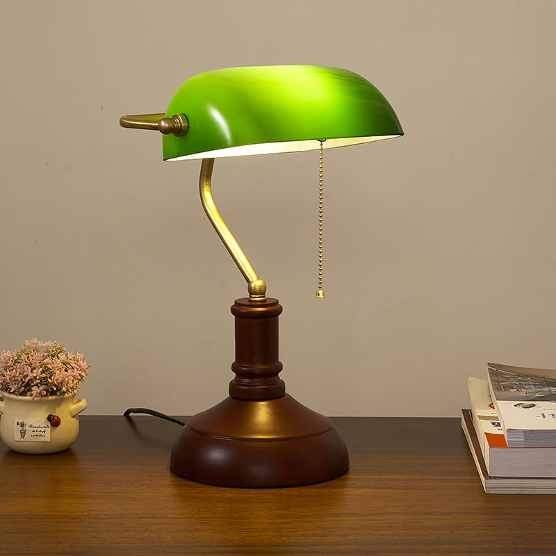 Lámpara de mesa de 1 luz con banco de cristal y madera maciza vintage tradicional con cremallera para dormitorio 