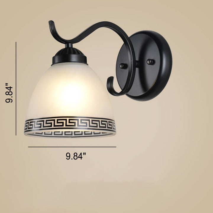 Contemporary Retro Rustic Iron Glass 1-Light Wall Sconce Lamp