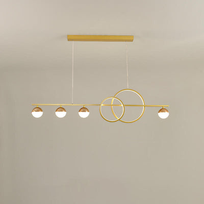 Modern Luxury Long Strip Round Globe Design LED Island Light Chandelier