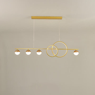Moderner Luxus-Langstreifen-runder Globus-Design-LED-Insel-Licht-Kronleuchter