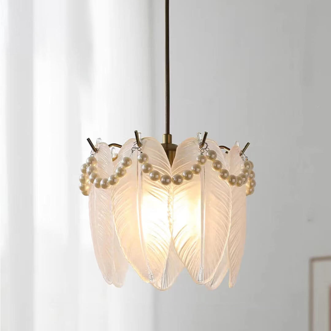 French Light Luxury Hardware Lampe suspendue à 1 lumière en verre 