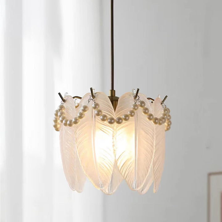 French Light Luxury Hardware Lampe suspendue à 1 lumière en verre 