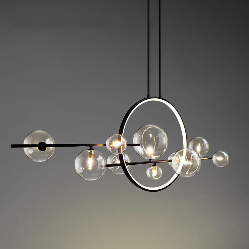 Modern Glass Long Bubble Magic Bean Island Light 7/10 Light Chandelier