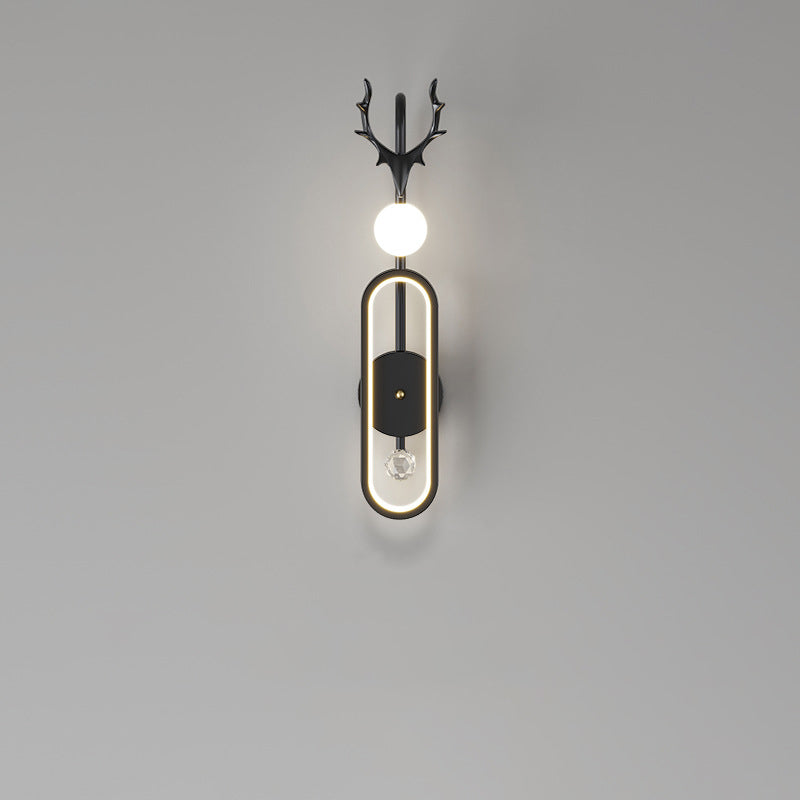 Nordic Light Luxury Geweih Kreis LED Wandleuchte 