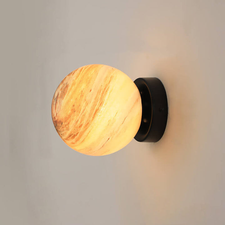 Applique murale à une lumière avec orbe en verre créatif nordique 