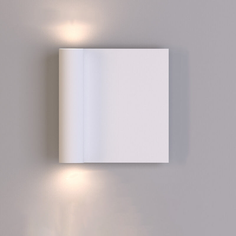 Moderne, minimalistische, quadratische, nach oben und unten beleuchtete LED-Wandleuchte