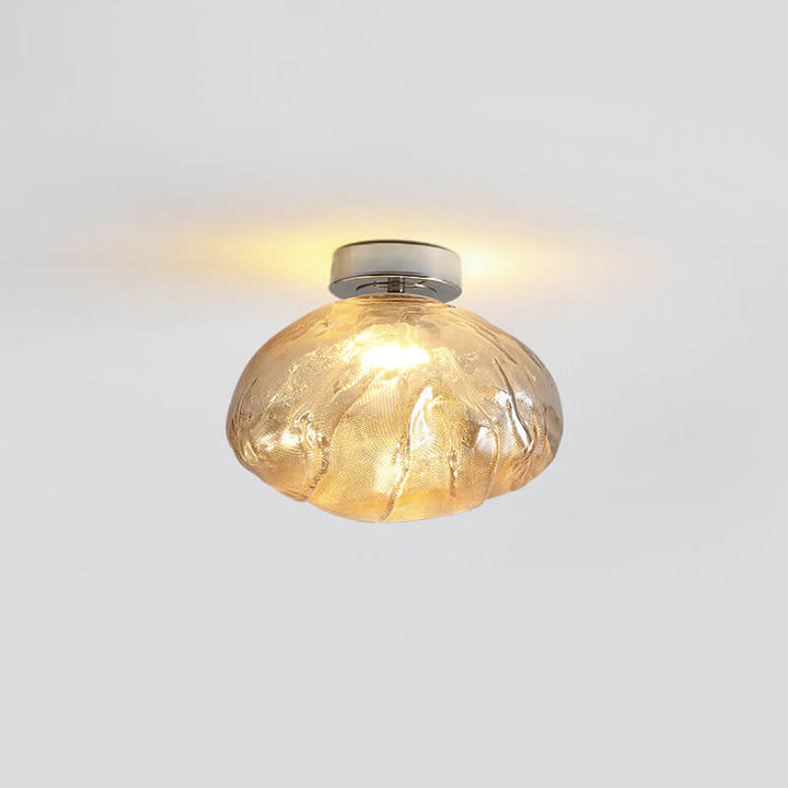 Conception de nuage en verre ambré créatif nordique LED Plafonnier semi-encastré 