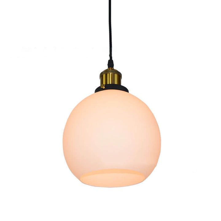 Suspension lumineuse scandinave moderne à une ampoule en verre rond 