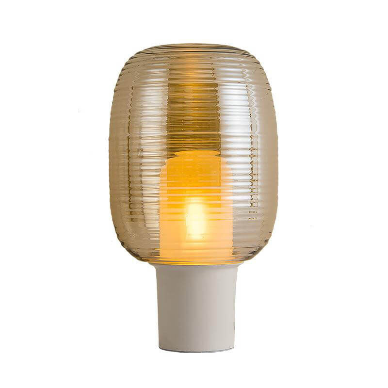 Lampe de table moderne minimaliste à rayures ovales en verre à 1 lumière 
