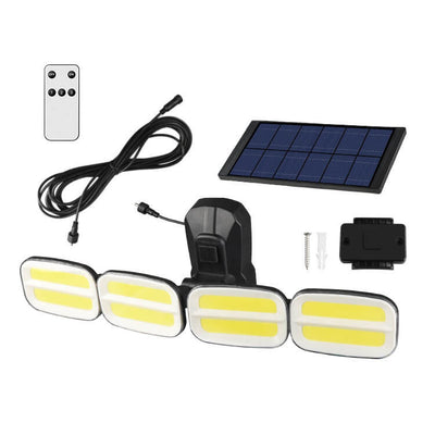 Solar LED Four-head Rotatable Human Body Induction Garden Street Light Outdoor Light