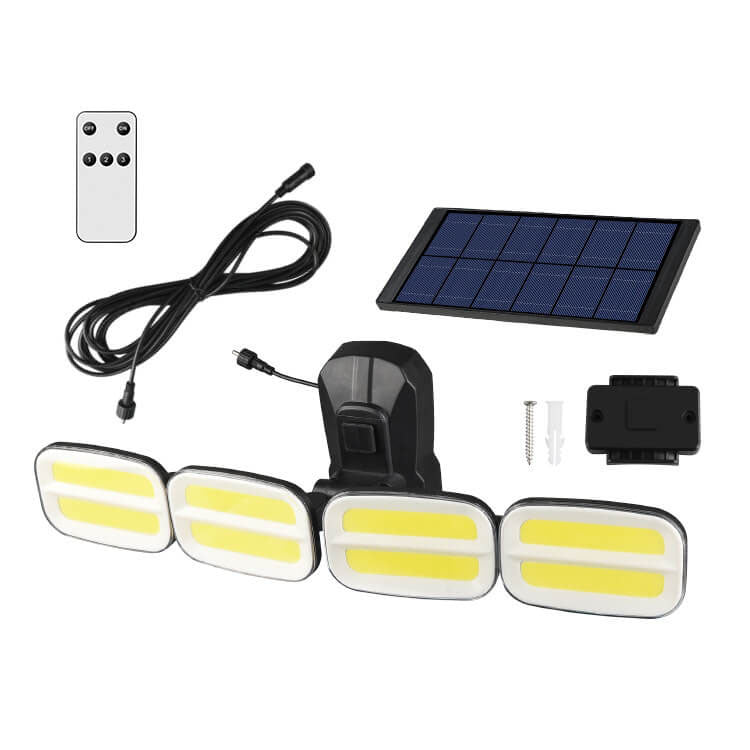 Solar LED Four-head Rotatable Human Body Induction Garden Street Light Outdoor Light