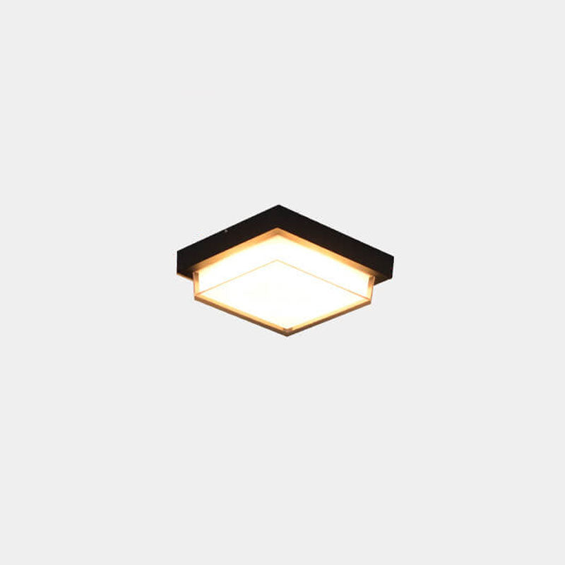 Modern Outdoor Square Aluminum Acrylic Induction LED Flush Mount Ceiling Light