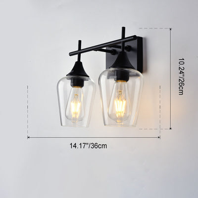 Lámpara de Aplique de Pared de 2/3 Luces de Hierro con Copa de Vino Industrial Simple 