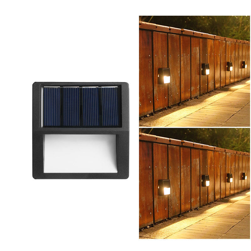 Modern Minimalist Round Square LED Outdoor Solar Waterproof Patio Step Light For Outdoor Patio