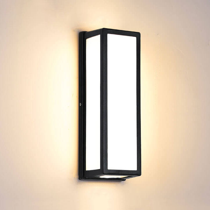 Outdoor Patio Square Pole Aluminum Acrylic LED Waterproof Wall Sconce Lamp