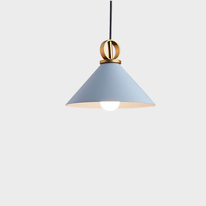 Suspension lumineuse en aluminium couleur macaron moderne à 1 lumière 