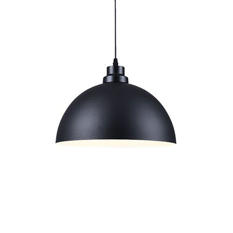 Luminaire suspendu industriel simple à 1 lumière avec couvercle en forme de dôme en fer 