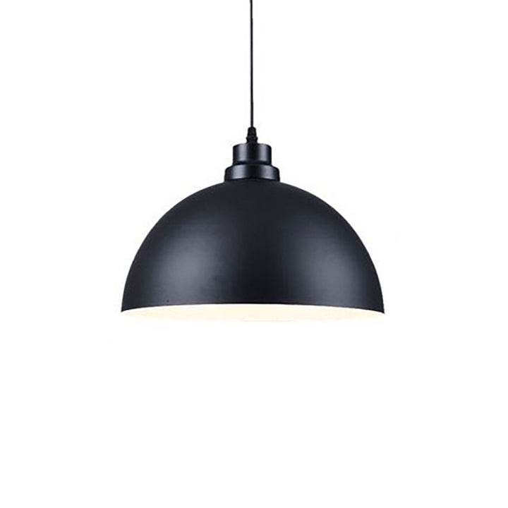 Luminaire suspendu industriel simple à 1 lumière avec couvercle en forme de dôme en fer 