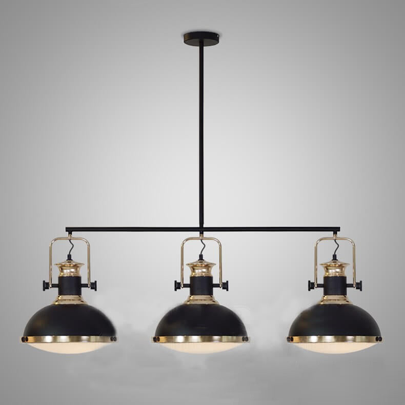 Industrial Vintage Iron Pot Lid Rotatable 1/3 Light Chandelier