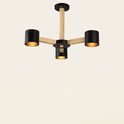 Scandinavian Minimalist Log 3/6/8-Light Island Light Chandelier