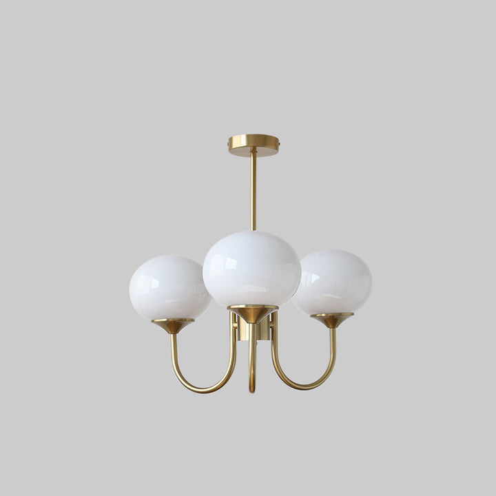 Moderne minimalistische ovale gebogene Stange Eisen Glas 3/5 Licht Kronleuchter für Wohnzimmer 