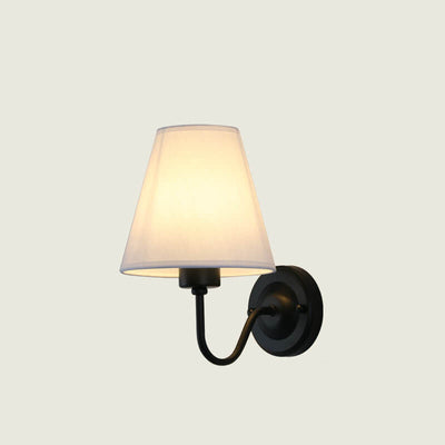 Modern Fabric Bell Shade Bend Arm 1-Light Wall Sconce Lamp
