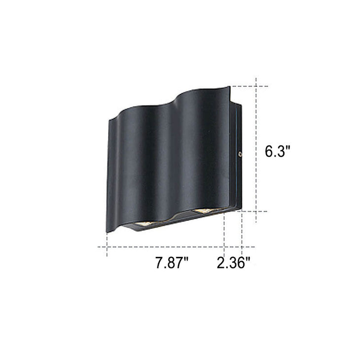 Modern Wave Aluminum Waterproof LED Outdoor Wall Sconce Lamp