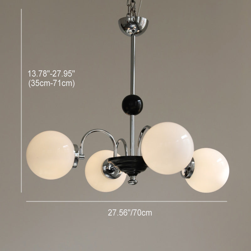 Lustre en verre cuivre traditionnel français Orb 3/4/5 lumières pour salon 