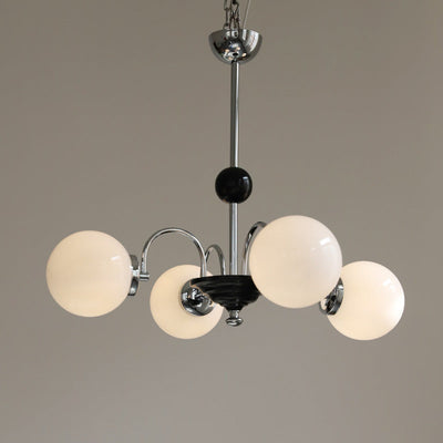 Lustre en verre cuivre traditionnel français Orb 3/4/5 lumières pour salon 