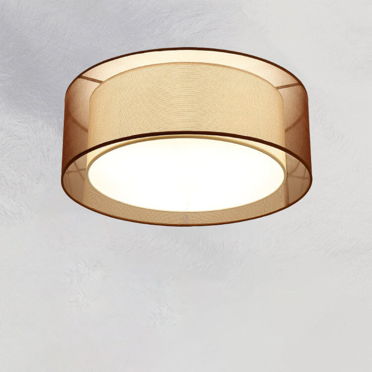 Luz de techo empotrada moderna china de tela redonda cuadrada de 3/5 luces 