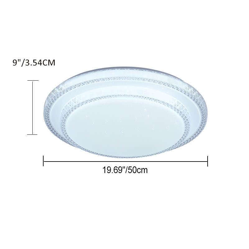 Modern Simple Round Thin Double Crystal LED Flush Mount Ceiling Light