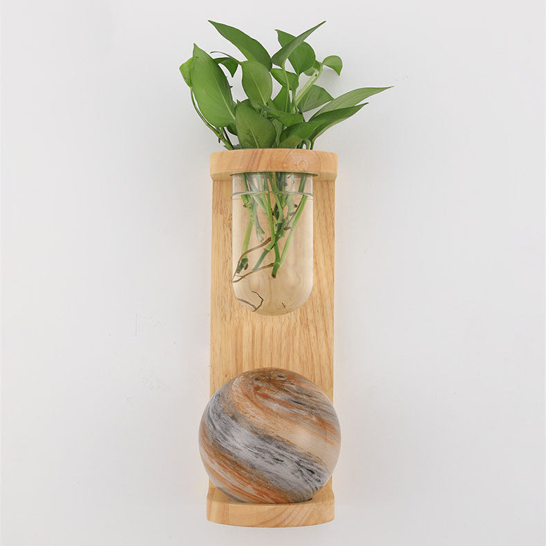 Applique murale 1-lumière Nordic Glass Planet Log Base Plant 