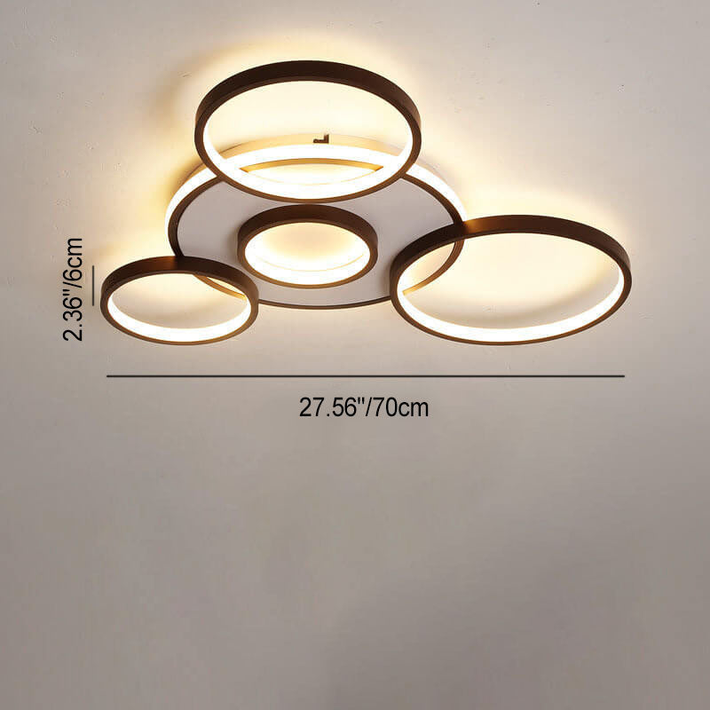 Moderne minimalistische runde Kombinations-Hardware-Eisen-LED-Deckenleuchte zur flachen Montage für das Wohnzimmer 