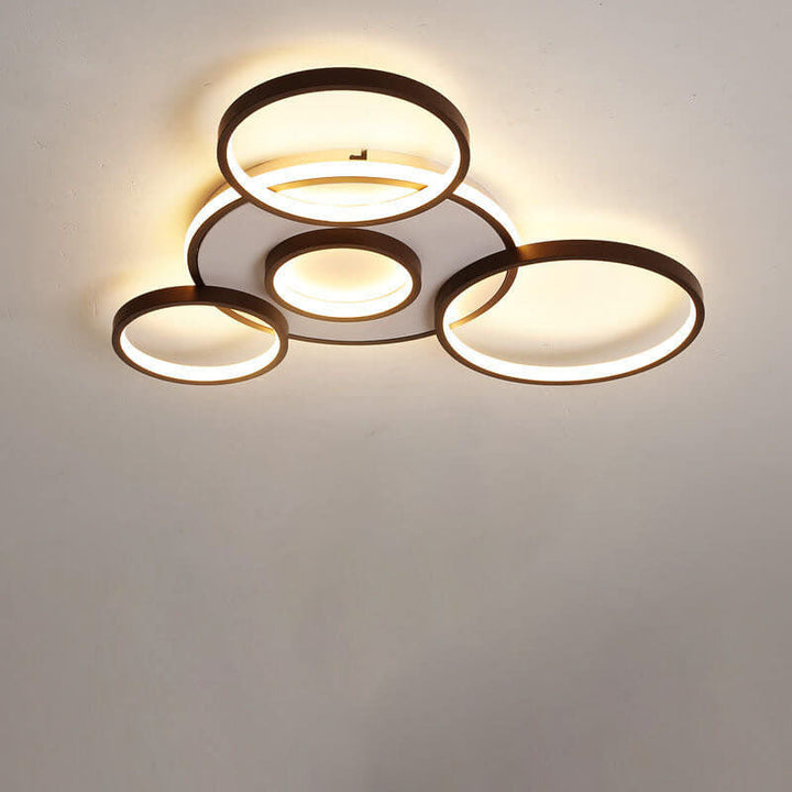 Modern Minimalist Circular Combination Hardware Iron LED Flush Mount Ceiling Light For Living Room