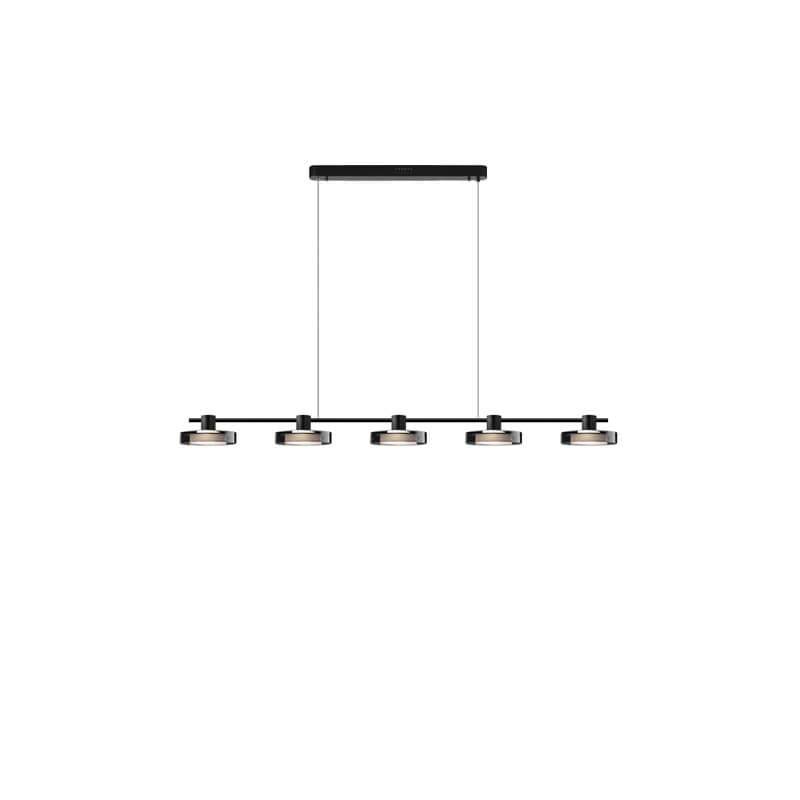 Nordic Minimalist Einfarbig Schwarz Edelstahl Acrylglas LED Insel Licht Kronleuchter 