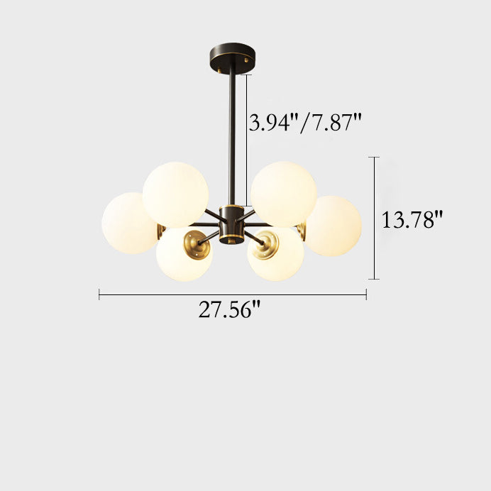 Postmodern Minimalist Copper Magic Bean 6/8-Light Chandeliers
